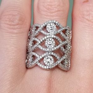 🆕️Sterling Silver-White Sapphire Ring Sz 9